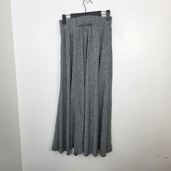 Vintage Black White Knit Elastic Waist Neutral Flowy Maxi Skirt Size Small - Picture 7 of 8